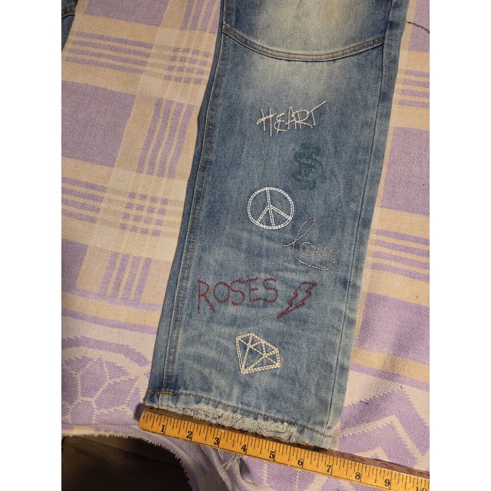 Billionaire Boys Club Prewashed Distressed Patchwork Faded Jeans Men's 37 x 33 - Picture 8 of 15
